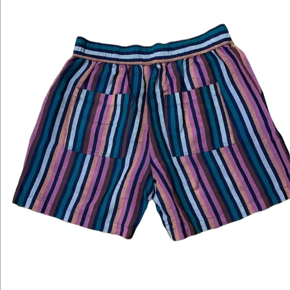 A NEW DAY casual beach bum striped linen shorts